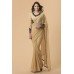 BEIGE AND BLACK INDIAN MEHNDI WEAR SAREE